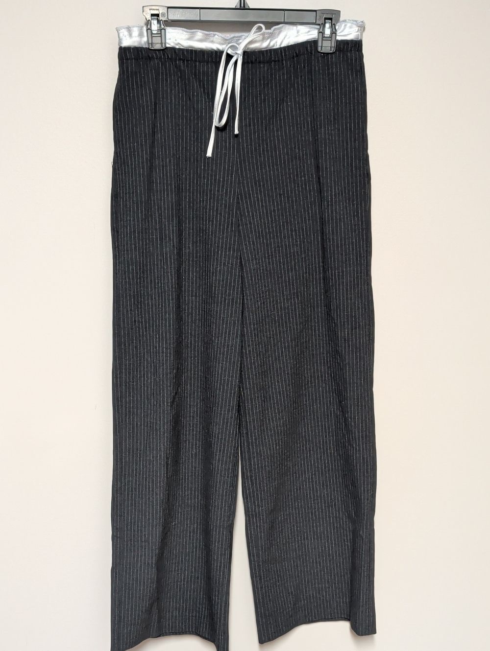 Zara Black Pinstripe Drawstring Trousers